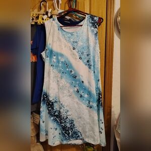 Blue and White Women's Dress